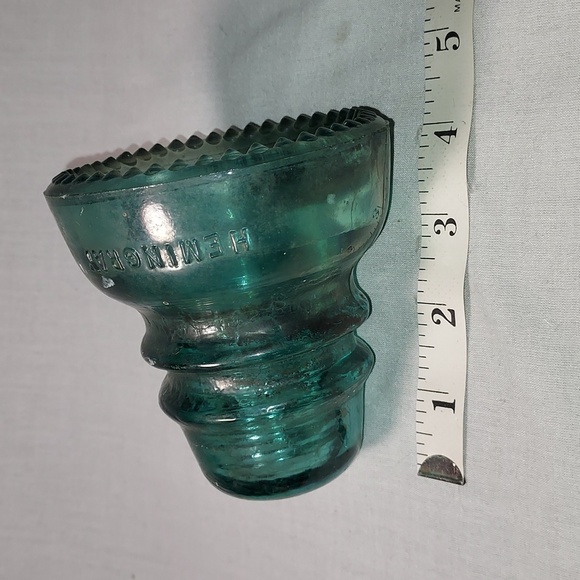 Vintage 1920s Hemingray No 40 Insulator Aqua Blue Green Collectible Glass - Picture 6 of 6